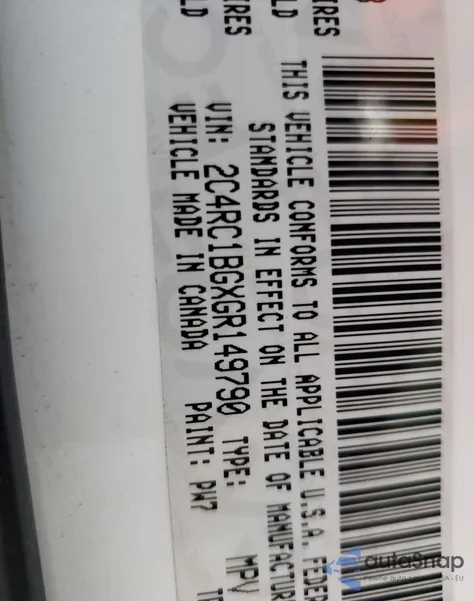 2016 Chrysler Town & Country Touring from USA, damaged, VIN 2C4RC1BGXGR149790